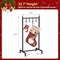 Christmas Stocking Holder, Free Standing Stocking Rack with 4 Removable Hooks, Small Stocking Stand, Heavy Duty Metal Tubes with Stable Base and Adjustable Feet, Black